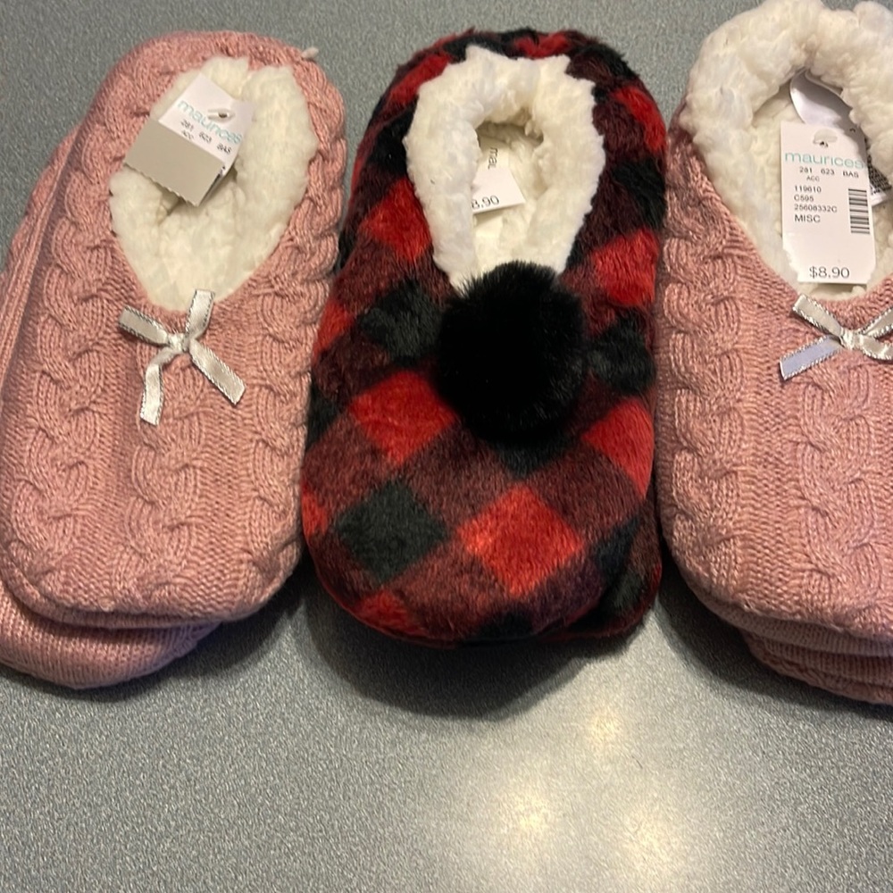 Three pair of slipper socks.  New with tags. All three pair for $15.00